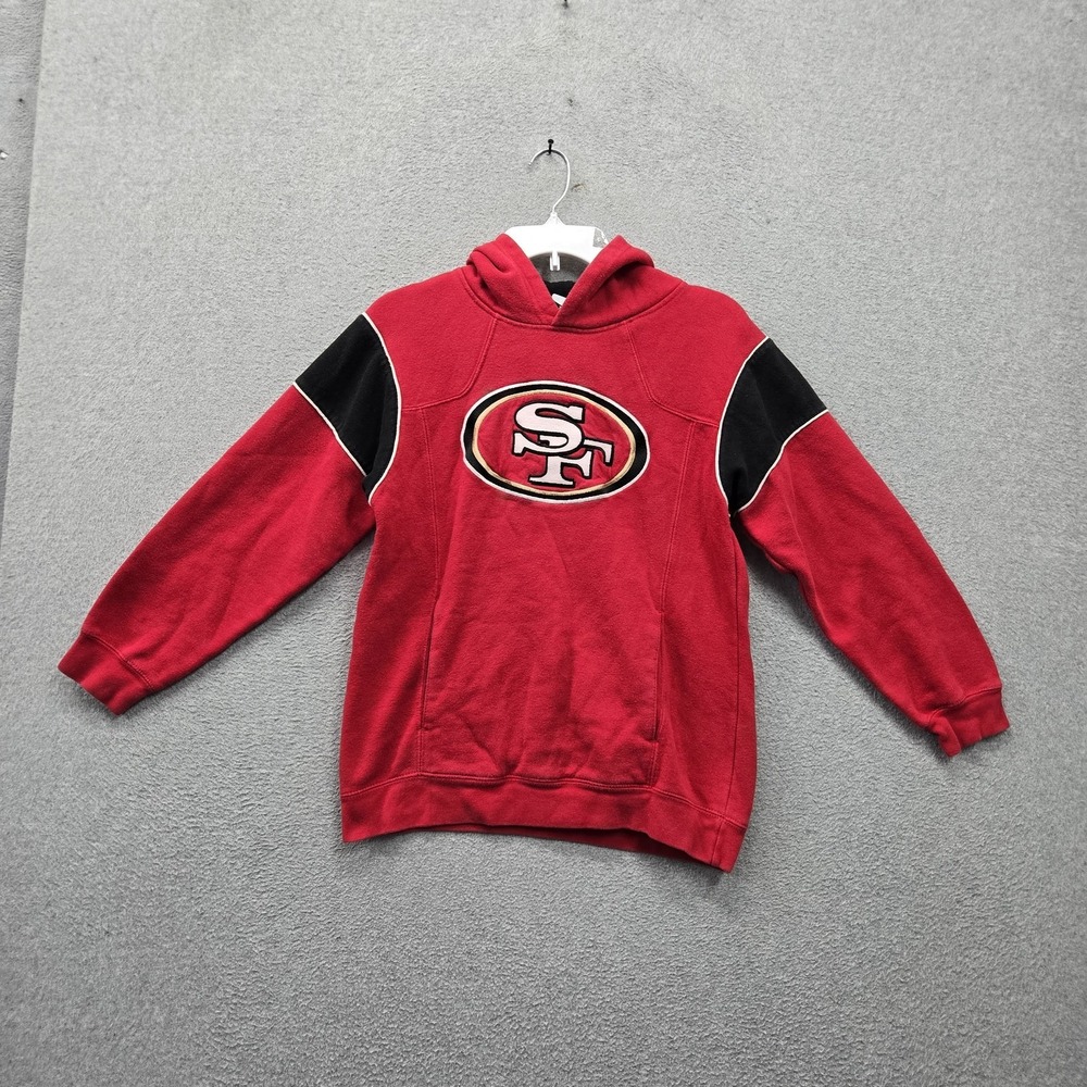 San Francisco 49ers Boys Hoodie YOUTH M 10/12 Red Embroidered NFL Team Apparel